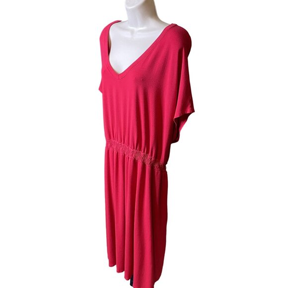 Lands End Red Coverup Dress Plus Size 3X Elastic Waist u - Picture 4 of 10